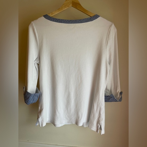 Nautica Denim-Trim Top – Size M - Picture 2 of 3